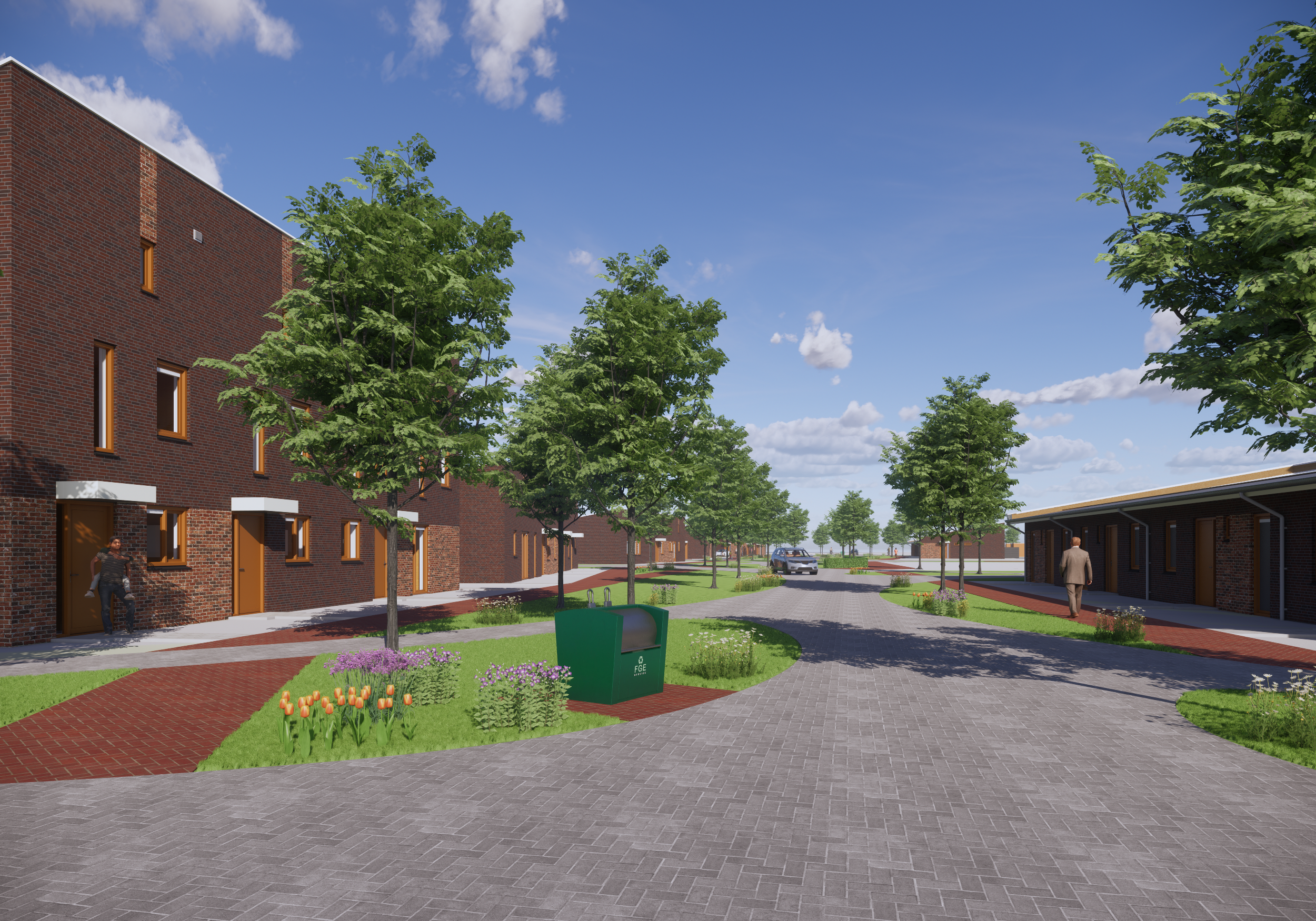 Heuvelstraat in Silvolde, zoals het gaat worden. nieuwe huizen, nieuwe straat met veel groen..