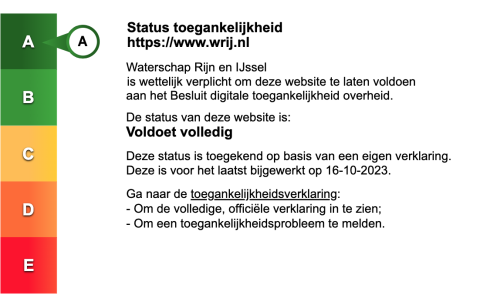 Label Status digitale toegankelijkheid website www.wrij.nl