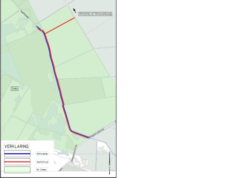 We werken in een gebied van ongeveer 700 meter ter hoogte van natuurgebied de Zumpe in Doetinchem. Het materieel rijdt vooral langs de beek. Ontsluiting is via de Varsseveldseweg.