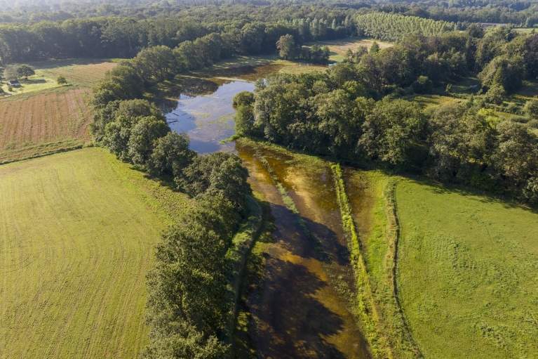 Nieuwe Vordense beek vanuit de lucht 