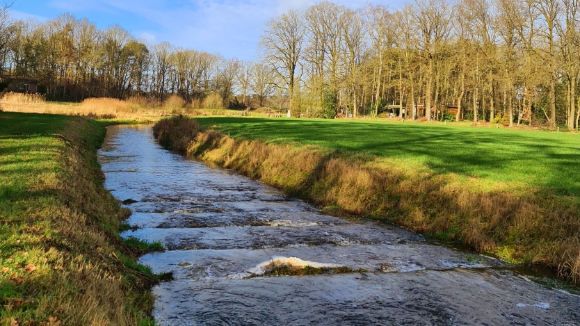 Vispassage in de Zoddebeek. een vispassage met traptreden.
